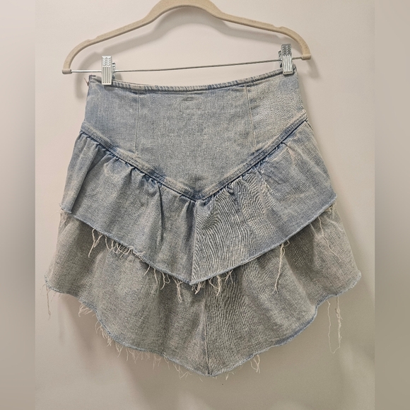 Mother The Ruffle Mini Raw Edge Skirt Size 27 - Picture 5 of 8